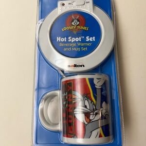 NEW! Vintage Looney Tunes Hot Spot Set Warmer Coffee Mug 1998 Bugs Bunny Mug
